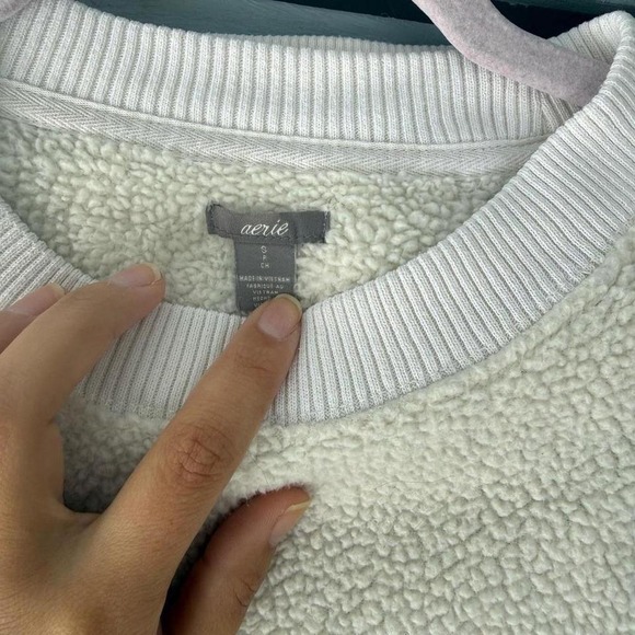 Aerie Off-White Fleece Pullover - Picture 3 of 4